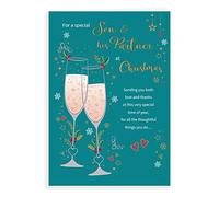 Piccadilly Greetings Carte de Noël classique « Son & Partner » - Regal Publishing, C85459, vert, 22,9 x 15,2 cm