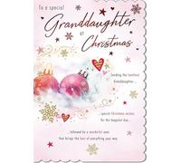 Piccadilly Greetings Carte de Noël classique To a Special Granddaughter Boules - 22,9 x 15,2 cm