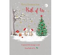 Piccadilly Greetings Carte de Noël « From Both Of Us Pair Cute Bunnies » - 20,3 x 15,2 cm