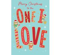 Piccadilly Greetings Carte de Noël pour celui que j'aime - Carte de Noël pour celui que j'aime - Typographie audacieuse avec motif romantique ours mignons - 22,9 x 15,2 cm