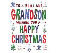 Piccadilly Greetings Carte de Noël « To a Brilliant Grandson » - 20,3 x 15,2 cm