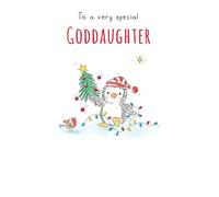 Piccadilly Greetings Carte de Noël « To a Very Special Goddaughter pingouin » - 20,3 x 15,2 cm