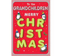 Piccadilly Greetings Carte de Noël « To The Grandchildren » de type pingouin - 22,9 x 15,2 cm