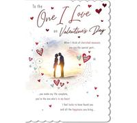 Piccadilly Greetings Carte de Saint-Valentin To The One I Love Sun Set Kiss- 22,9 x 15,2 cm