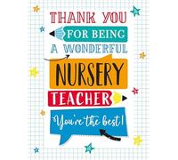 Piccadilly Greetings Carte Thank You for being a wonderful Nursery Teacher - 20,3 x 15,2 cm