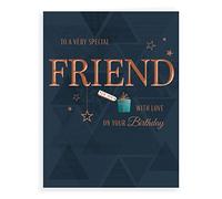 Piccadilly Greetings Group Ltd Carte d'anniversaire pour ami Avant-garde Studios - 20,3 x 15,2 cm - H90040 - Bleu