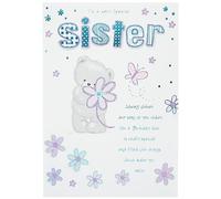 Piccadilly Greetings Group Ltd Carte d'anniversaire pour sœur spéciale - Grande taille 22,9 x 15,7 cm, bleu|vert