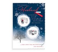 Piccadilly Greetings Group Ltd Carte de Noël avec photo « Husband » - 25,4 x 17,8 cm - H95020