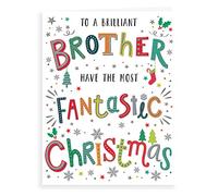 Piccadilly Greetings Regal Publishing C85504 Carte de Noël moderne Motif frère 20,3 x 15,2 cm