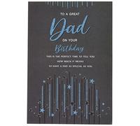 Piccadilly Greetings Regal Publishing Carte d'anniversaire moderne pour papa Noir 22,9 x 15,2 cm