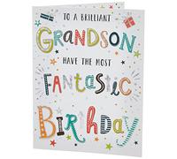 Piccadilly Greetings Regal Publishing Carte d'anniversaire moderne pour petit-fils - 20,3 x 15,2 cm