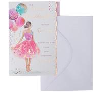 Piccadilly Greetings Regal Publishing Carte d'anniversaire pour petite-fille - 25,4 x 17,8 cm - Gris/pêche|rose