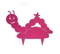 Picchetto Decorativo A Forma Di Bruco Fucsia Metallo 50.2x30 Cm Decorazione Giardino Multicolore