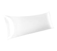PiccoCasa 1 taie d'oreiller en Satin pour Les Cheveux et la Peau, Housse de Coussin Longue en Satin de Luxe avec Fermeture à enveloppe, Blanc, 50,8 x 121,9 cm (1,2 m)