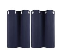 PiccoCasa 2pcs Rideaux Occultant Fenêtre Polyester 100% Panneau Fenêtre Niveaux Isolation Thermique Tige Poche pour Chambre Bleu marin 29 x 18 pouces