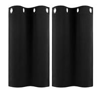 PiccoCasa 2pcs Rideaux Occultant Fenêtre Polyester 100% Panneau Fenêtre Niveaux Isolation Thermique Tige Poche pour Chambre Noir 29 x 36 pouces