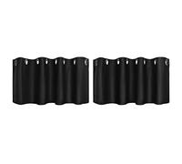 PiccoCasa 2pcs Rideaux Occultant Fenêtre Polyester 100% Panneau Fenêtre Niveaux Isolation Thermique Tige Poche pour Chambre Noir 52 x 18 pouces