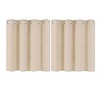 PiccoCasa 2pcs Rideaux Occultant Fenêtre Polyester 100% Panneau Fenêtre Niveaux Isolation Thermique Tige Poche pour Chambre Beige 52 x 36 pouces