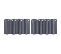 PiccoCasa 2pcs Rideaux Occultant Fenêtre Polyester 100% Panneau Fenêtre Niveaux Isolation Thermique Tige Poche pour Chambre Gris 52 x 18 pouces