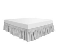 PiccoCasa Cache-sommier en Polyester, Jupe de lit élastique à Volants Anti-poussière, ne se décolore Pas et ne se froisse Pas, Matelas sans soulèvement, Trois côtés en Tissu avec Chute de 40,6 cm