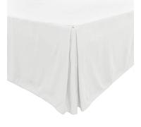 PiccoCasa Cache-sommier plissé Classique en Polyester avec Volants de poussière, décoloration et Plis avec Chute de 35,6 cm, Blanc Neige, Grand lit