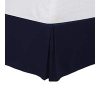 PiccoCasa Cache-sommier plissé pour grand lit, cadre de lit et housse de sommier tapissier - Cache-sommier sur mesure de 40,6 cm, infroissable et résistant à la décoloration, facile à installer, bleu