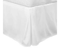 PiccoCasa Cache-sommier plissé pour grand lit, cadre de lit et housse de sommier tapissier - Cache-sommier sur mesure de 40,6 cm, infroissable, résistant à la décoloration, facile à caler, blanc