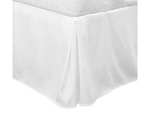 PiccoCasa Cache-sommier plissé pour grand lit, cadre de lit et housse de sommier tapissier - Cache-sommier sur mesure de 40,6 cm, infroissable, résistant à la décoloration, facile à caler, blanc