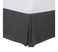 PiccoCasa Cache-sommier plissé pour lit simple, cadre de lit et housse de sommier tapissier - Cache-sommier sur mesure de 40,6 cm, infroissable et résistant à la décoloration, facile à caler, gris