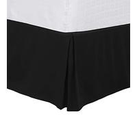 PiccoCasa Cache-sommier plissé Taille complète, Cadre de lit et Housse de sommier tapissier - Cache-sommier sur Mesure de 40,6 cm, Infroissable, résistant à la décoloration, Facile à Installer, Noir