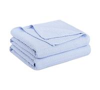 PiccoCasa Couverture en Bambou rafraîchissante, Toutes Saisons, Respirante, pour Les dormeurs Chauds, Douce et légère pour lit, canapé, Couverture Fine d'été pour Rester au Frais - Bleu Clair - 200 x