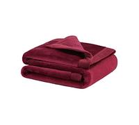PICCOCASA Couverture Plaid en Molleton Flanelle en Microfibre Solide Housse en Peluche Légères Douxs Chaudes pour Canapé Lit Voiture Bureau Bourgogne 60x80cm