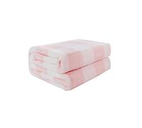 PICCOCASA Couverture Plaid Lit pour Canapé en Molleton Flanelle Peluche Carreaux Buffalo Chaude Rose et Blanc 75 x 100 cm