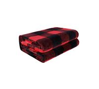 PiccoCasa Couverture Polaire en Flanelle pour Chien et Chat de Petite et Moyenne Taille - 76,2 x 101,6 cm - Rouge écarlate + Noir