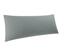 PiccoCasa Housse de coussin 100 % microfibre avec fermeture éclair 50 x 150 cm - Long coussin de grossesse - Gris foncé