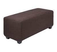 PiccoCasa Housse de pouf très extensible avec base élastique, housse douce en tissu jacquard à petits carreaux rectangulaire, housse de meubles de couleur ombre, taille S