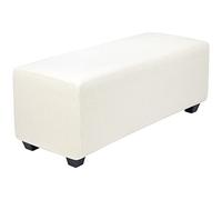 PiccoCasa Housse de Pouf très Extensible avec Ourlet élastique - Housse de Tabouret de Rangement en Tissu Jacquard Doux à Petits Carreaux - Housse de Tabouret de Rangement rectangulaire - Seasalt -