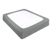 PiccoCasa Housse de sommier tapissier en tissu extensible enveloppant autour des 4 côtés sans plis pour la maison, housse de matelas élastique pour matelas jusqu'à 35,6 cm, gris cadet, super king size