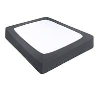 PiccoCasa Housse de sommier tapissier en Tissu Extensible Enveloppant sur Les 4 côtés sans Plis, pour la Maison, Housse de Matelas élastique pour Matelas jusqu'à 35,6 cm, Gris Ardoise, très Grand lit