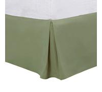 PiccoCasa Jupe de lit plissée taille complète, cadre de lit et housse de sommier tapissier, jupe de lit à volants de poussière, facile à installer, vert olive