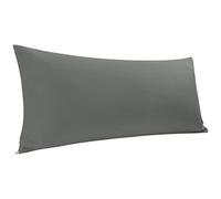 PICCOCASA Taie de Traversin Housse de Traversin Taie d'oreiller Fermeture éclair en Égyptien Coton 300 Nombre Fils Doux Gris foncé 51x140cm