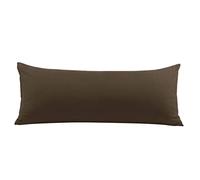 PiccoCasa Taie de Traversin Housse de Traversin Taie d'oreiller Fermeture éclair en Microfibre Brossée Marron 51cmx140cm