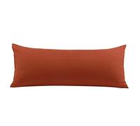 PiccoCasa Taie de Traversin Housse de Traversin Taie d'oreiller Fermeture éclair en Microfibre Brossée Orange 51cmx140cm