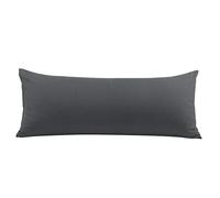 PiccoCasa Taie de Traversin Housse de Traversin Taie d'oreiller Fermeture éclair en Microfibre Brossée Gris 51cmx140cm