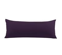 PiccoCasa Taie de Traversin Housse de Traversin Taie d'oreiller Fermeture éclair en Microfibre Brossée Aubergine 51cmx140cm