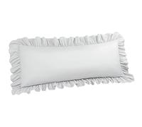 PiccoCasa Taie de traversin Unie en Microfibre Douce avec Volants décoratifs et Fermeture à enveloppe, Housse de Coussin pour Tout Le Corps, Gris Clair, 50,8 x 121,9 cm (1,2 m)