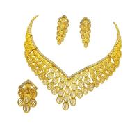 Piceioep 1 ensemble d ' accessoires de bijoux de mariée, collier et boucles d ' oreilles, breloque d ' oreille pour les porteurs de peau sensible, bijoux de mariée à la mode