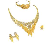 Piceioep 1 ensemble d ' accessoires de bijoux de mariée, collier et boucles d ' oreilles, breloque d ' oreille pour les porteurs de peau sensible, bijoux de mariée à la mode