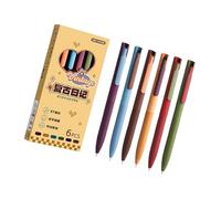 Piceioep 6 pièces stylos à gel rétractables pointe de 0, 5 mm pour les salles de usiness Clicks Type Gels encres stylo encres à séchage rapide stylo à bille roulante prise de notes Gel