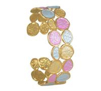 Piceioep Bracelet artistique en forme de goutte d'huile colorée réglable en acier inoxydable pour une tenue décontractée ou formelle, taille unique, Comme décrit